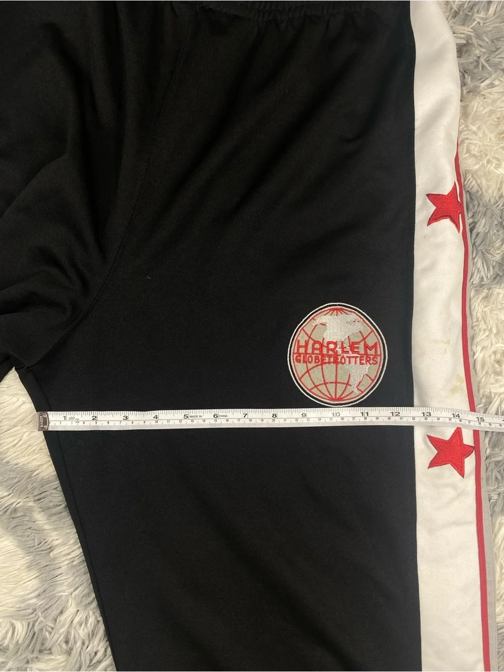 Harlem Globetrotters BlackPants Mens XL Warm Up Tearaway Basketball Snap Buttons